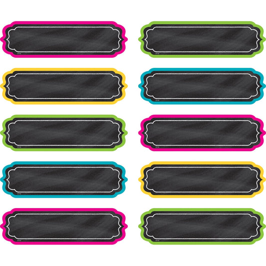 Chalkboard Brights Labels, Non-Adhesive, 30 Per Pack, 3 Packs - Loomini