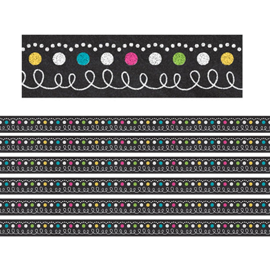 Chalkboard Brights Magnetic Strips, 12 Feet Per Pack, 6 Packs - Loomini