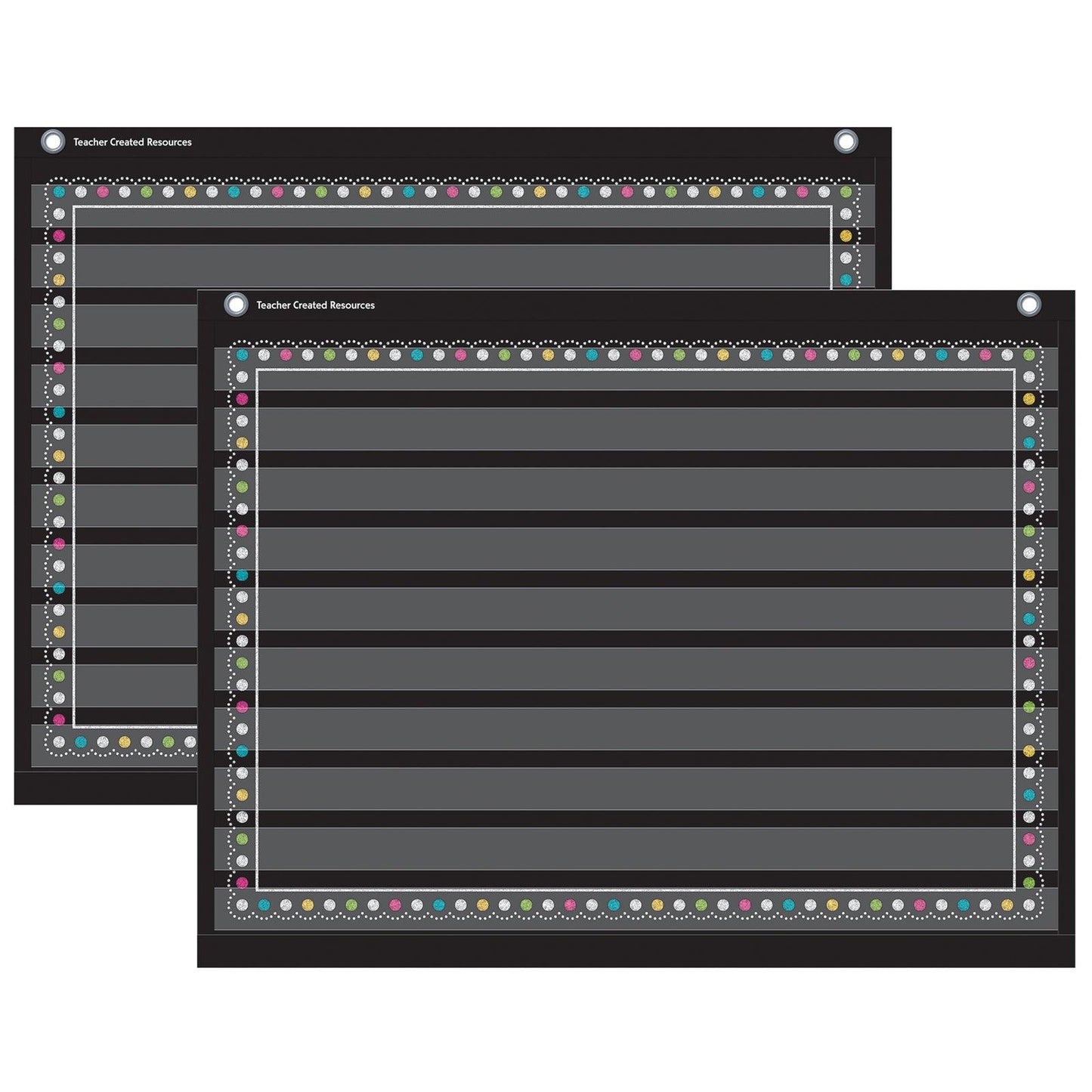 Chalkboard Brights Mini Pocket Chart (17" x 22"), Pack of 2 - Loomini