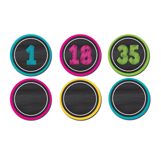 Chalkboard Brights Numbers Magnetic Accents, 42 Pieces Per Pack, 3 Packs - Loomini