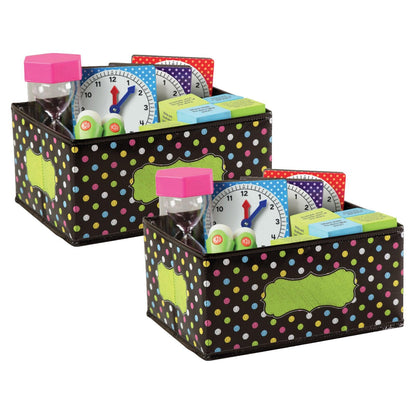 Chalkboard Brights Small Storage Bin, 8" x 11" x 5", Pack of 2 - Loomini