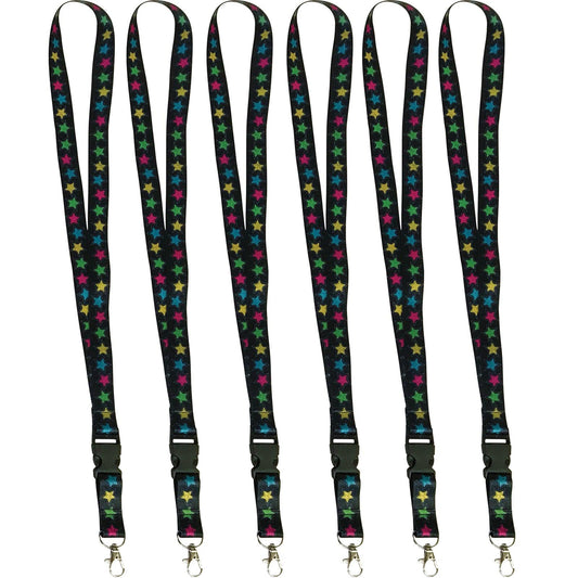 Chalkboard Brights Star Lanyard, Pack of 6 - Loomini