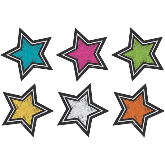 Chalkboard Brights Stars Mini Accents, 36 Per Pack, 6 Packs - Loomini