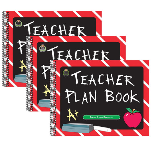 Chalkboard Teacher Plan Book, Pack of 3 - Loomini