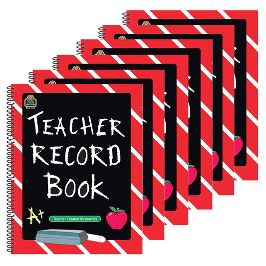 Chalkboard Teacher Record Book, Pack of 6 - Loomini