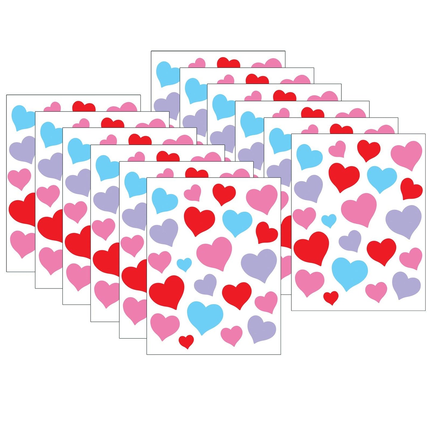 Charming Hearts Stickers, 120 Per Pack, 12 Packs - Loomini