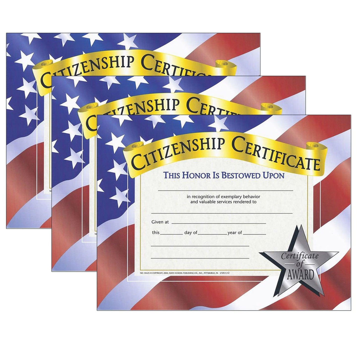 Citizenship Certificate, 30 Per Pack, 3 Packs - Loomini