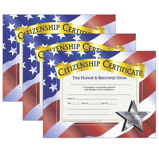 Citizenship Certificate, 30 Per Pack, 3 Packs - Loomini