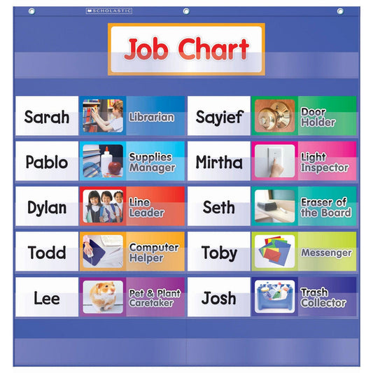 Class Jobs Pocket Chart with Cards - Loomini