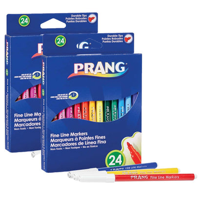 Classic Art Markers, Fine Line, 24 Colors Per Pack, 2 Packs - Loomini