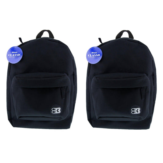 Classic Backpack 17" Black, Pack of 2 - Loomini