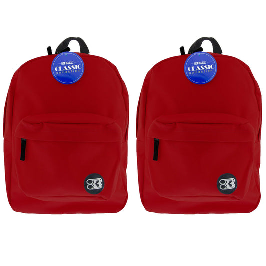 Classic Backpack 17" Burgundy, Pack of 2 - Loomini