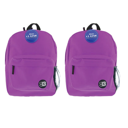 Classic Backpack 17" Purple, Pack of 2 - Loomini