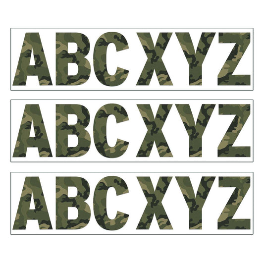 Classic Camo 7" Deco Letters, 129 Per Pack, 3 Packs - Loomini
