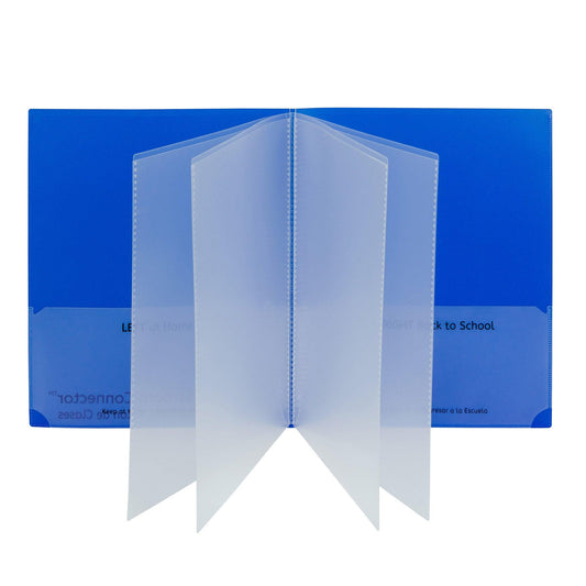 Classroom Connector™ Multi-Pocket Folders, Blue, Box of 15 - Loomini
