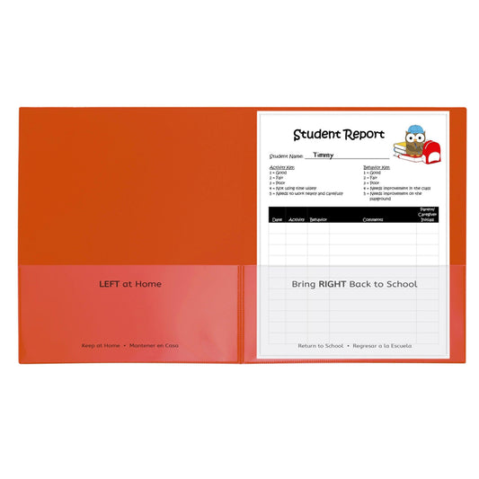 Classroom Connector™ School-To-Home Folders, Orange, Box of 25 - Loomini