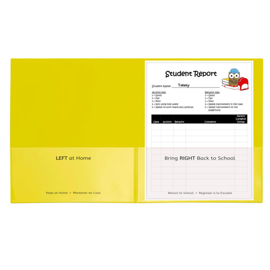 Classroom Connector™ School-To-Home Folders, Yellow, Box of 25 - Loomini