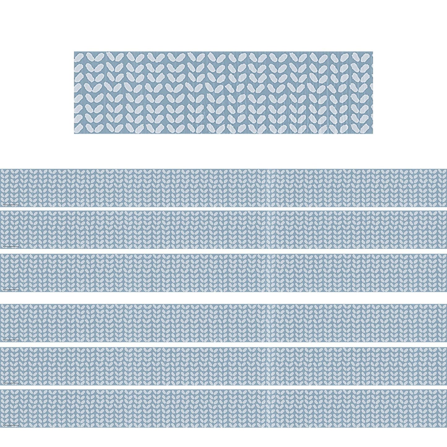 Classroom Cottage Blue Petals Straight Border Trim, 35 Feet Per Pack, 6 Packs - Loomini