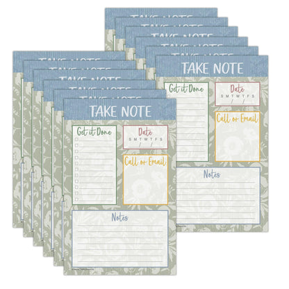 Classroom Cottage Notepad, 50 Sheets, Pack of 12 - Loomini