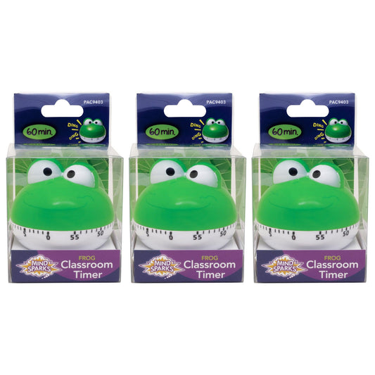 Classroom Timer Frog, Frog, Approx. 2-1/4" Height, Pack of 3 - Loomini