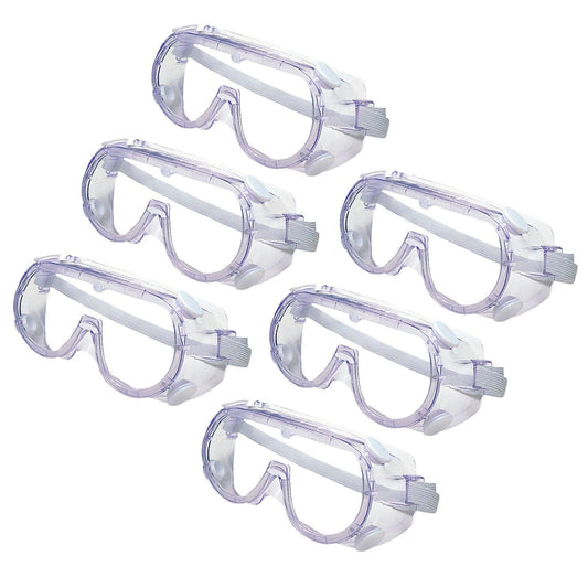 Clear Safety Goggles, Pack of 6 - Loomini