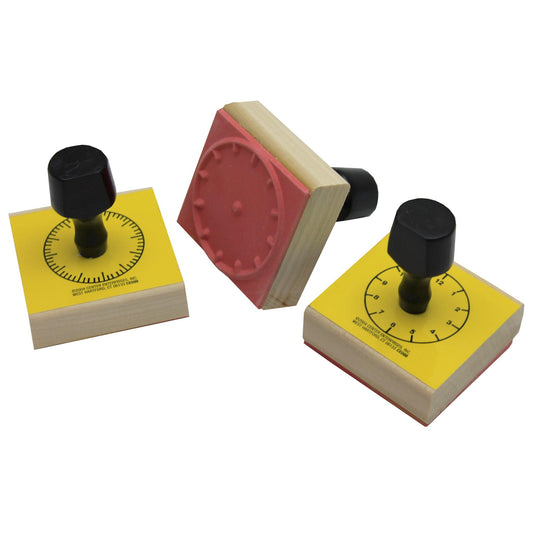 Clock Stamp Set, 3 Per Set, 2 Sets - Loomini