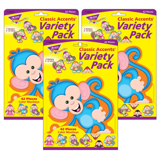 Color Monkeys Classic Accents® Variety Pack, 42 Per Pack, 3 Packs - Loomini