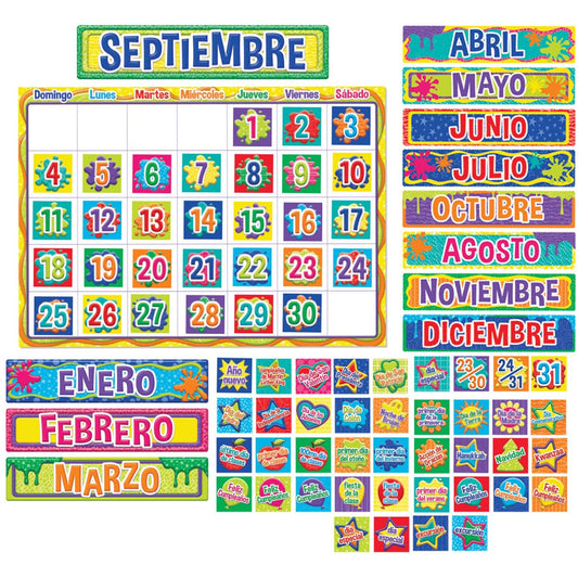 Color My World Spanish Calendar Bulletin Board Sets - Loomini