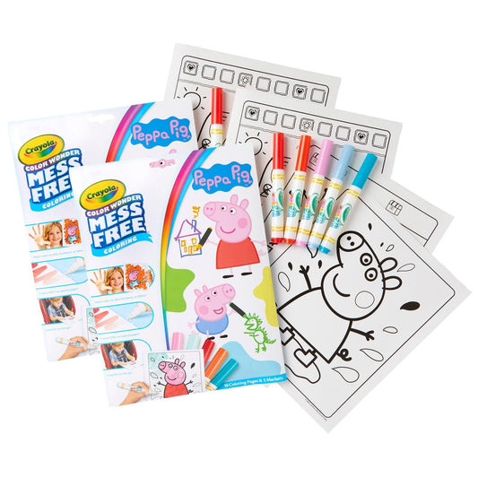 Color Wonder Mess Free Coloring Pad & Markers, Peppa Pig, 2 Sets - Loomini
