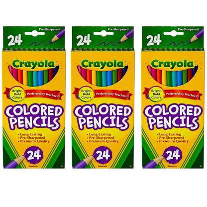 Colored Pencils, 24 Per Box, 3 Boxes - Loomini