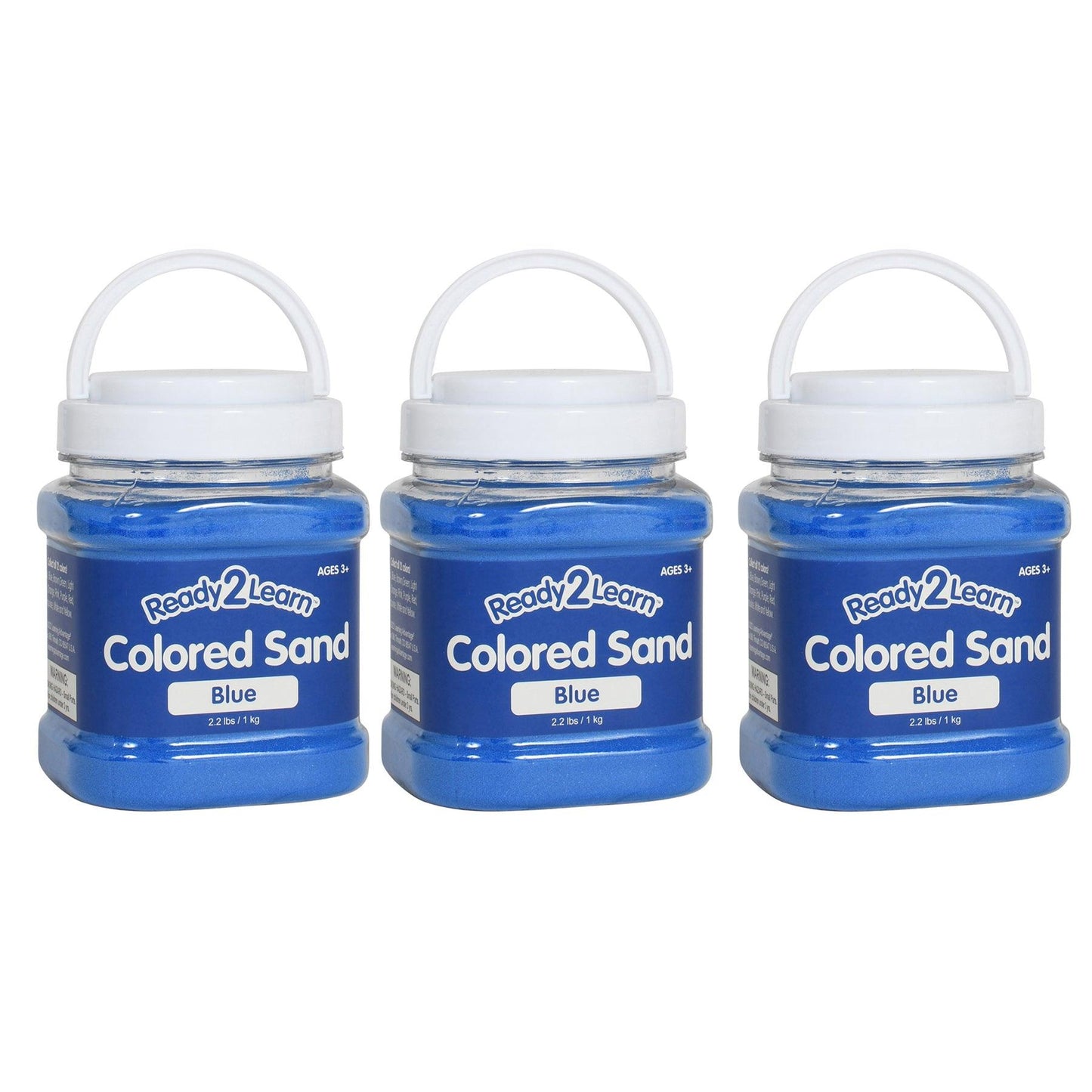 Colored Sand - Blue - 2.2 lb. Jar - Pack of 3 - Loomini
