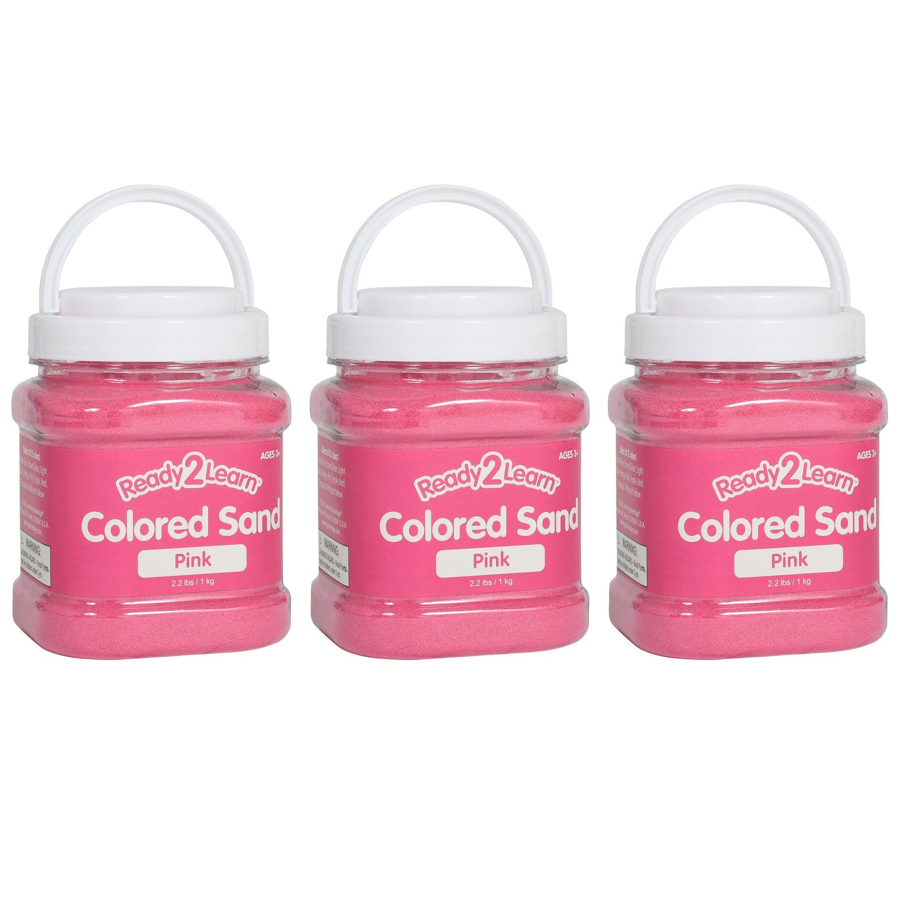 Colored Sand - Pink - 2.2 lb. Jar - Pack of 3 - Loomini