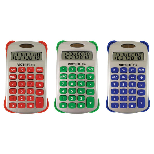 Colorful 8 Digit Handheld Calculator, Pack of 3 - Loomini