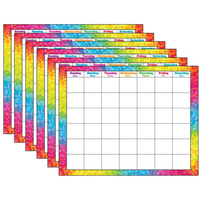 Colorful Brush Strokes Wipe-Off® Calendar, Monthly, Pack of 6 - Loomini