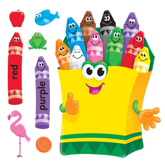 Colorful Crayons Bulletin Board Set - Loomini
