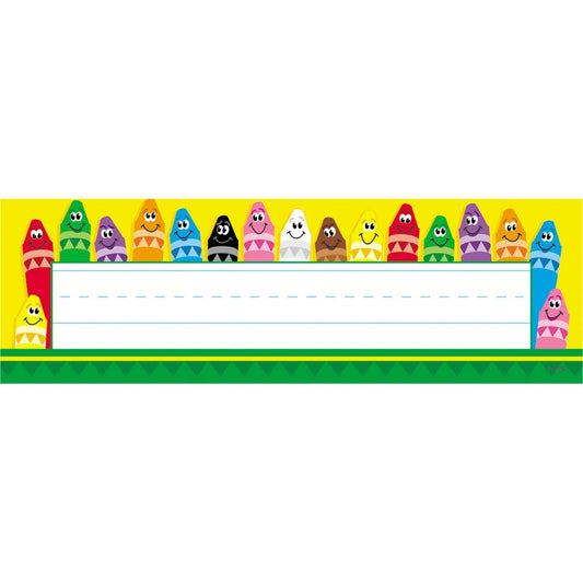 Colorful Crayons Desk Toppers® Name Plates, 36 Per Pack, 6 Packs - Loomini