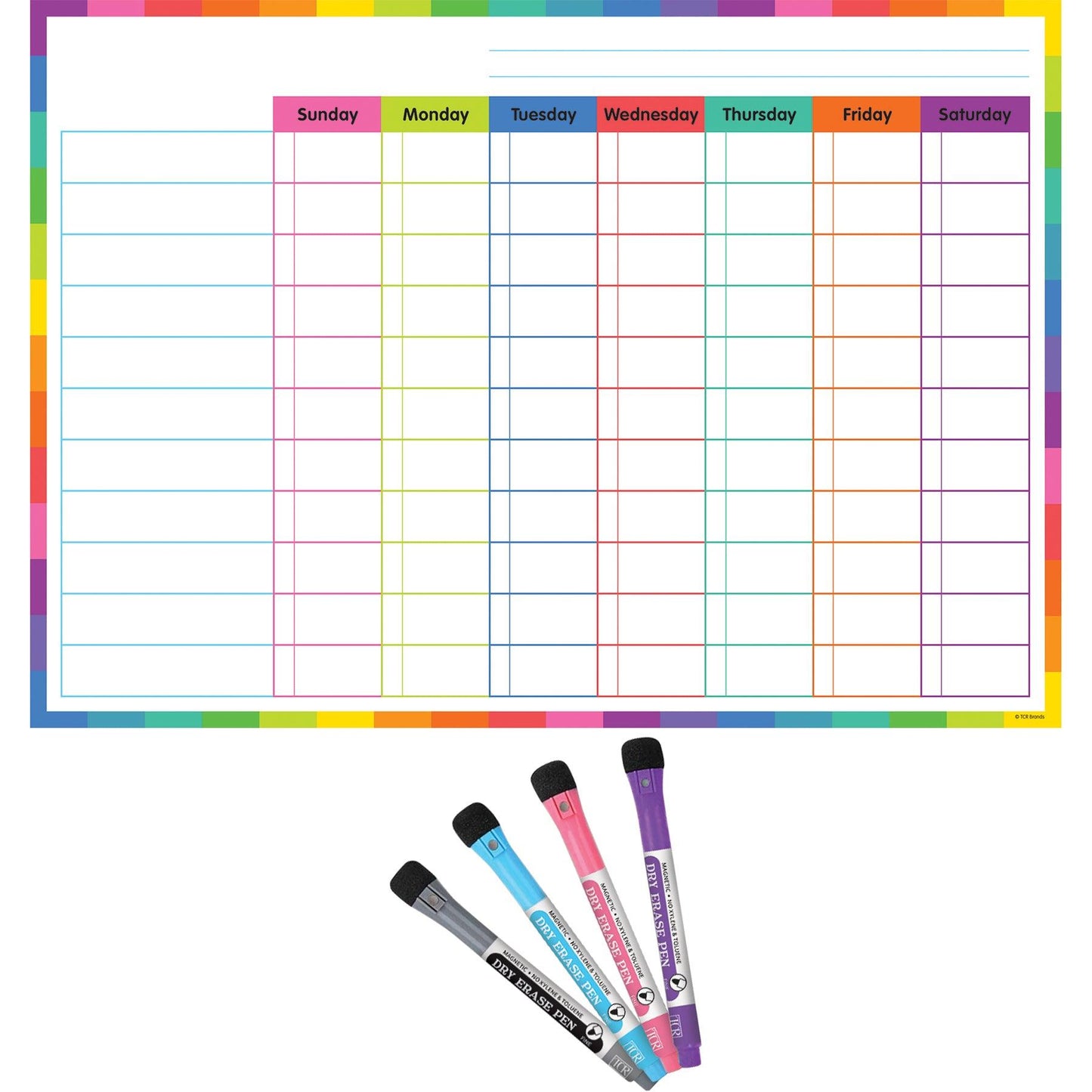Colorful Dry-Erase Magnetic Task Chart - Loomini