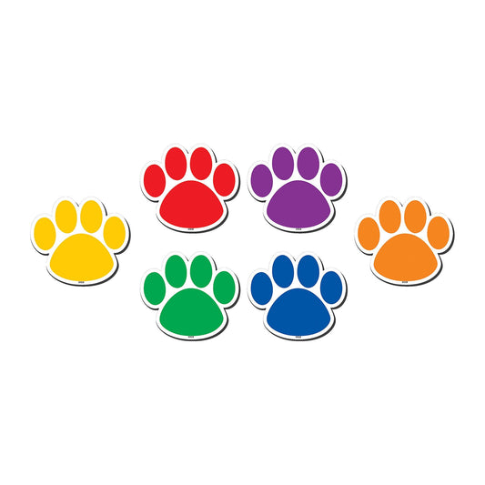 Colorful Paw Prints Magnetic Accents, 18 Per Packs, 3 Packs - Loomini