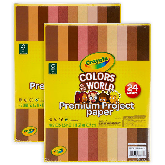 Colors of the World Premium Project Paper, 48 Sheets Per Pack, 2 Packs - Loomini