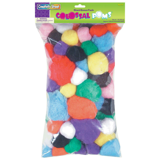 Colossal Poms, Assorted Sizes, 1 lb. - Loomini