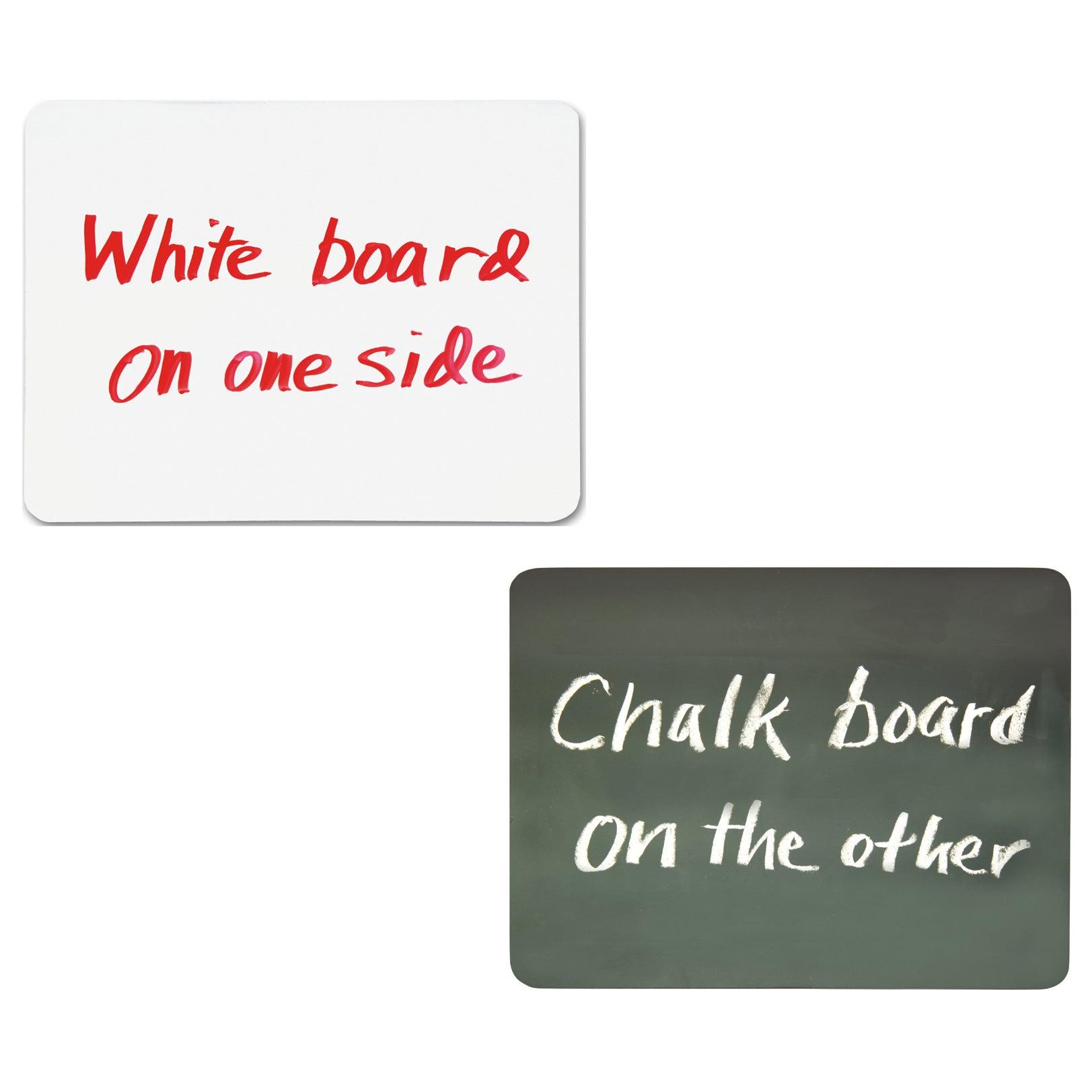 Combo Board, 2-Sided, Chalk/Whiteboard, 9" x 12", 10 Boards - Loomini