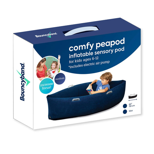 Comfy Hugging Peapod Sensory Pod, 60", Ages 6-12 Up to 3-5'1" Tall, Blue - Loomini