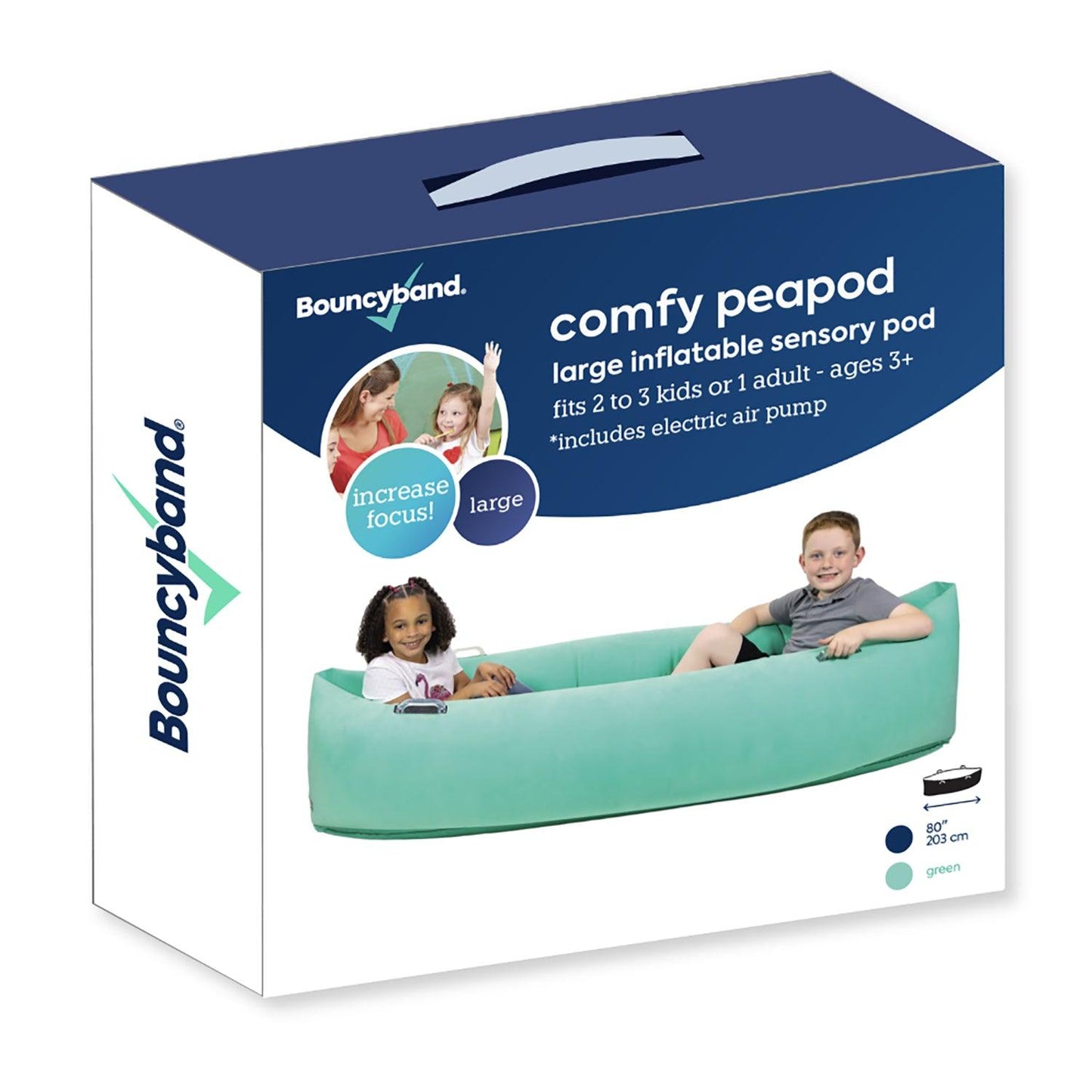 Comfy Peapod, Inflatable Sensory Pod , 80", Green - Loomini