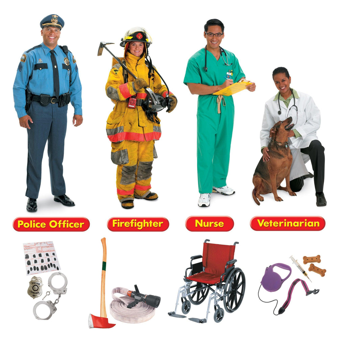 Three Community Helpers Community Helpers Bulletin Board Set - Loomini