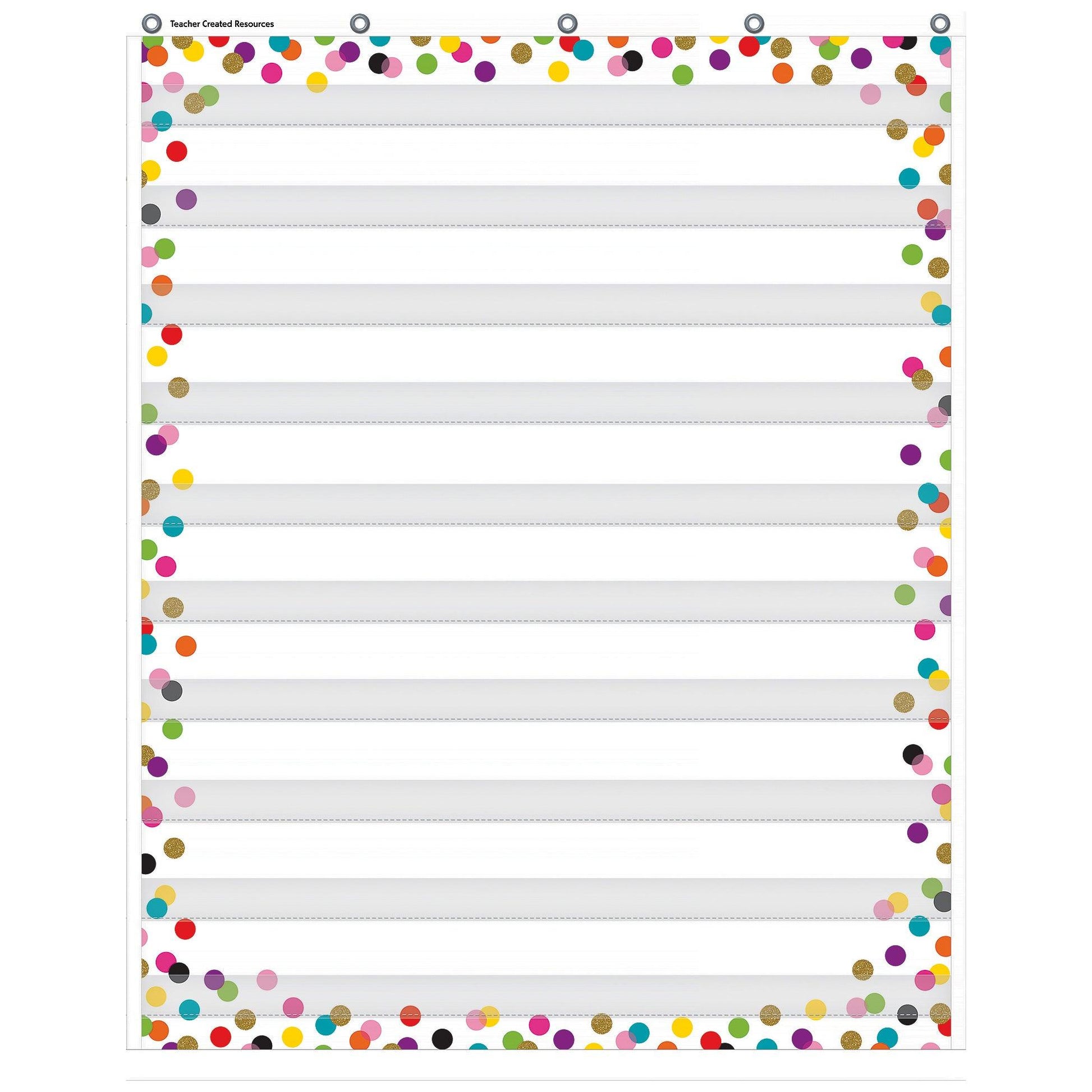 Confetti 10 Pocket Chart, 34" x 44" - Loomini