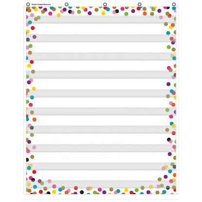 Confetti 10 Pocket Chart, 34" x 44" - Loomini