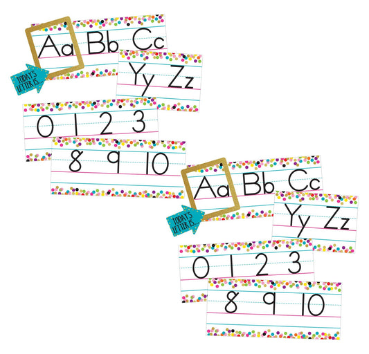 Confetti Alphabet Line Bulletin Board Set, 2 Sets - Loomini