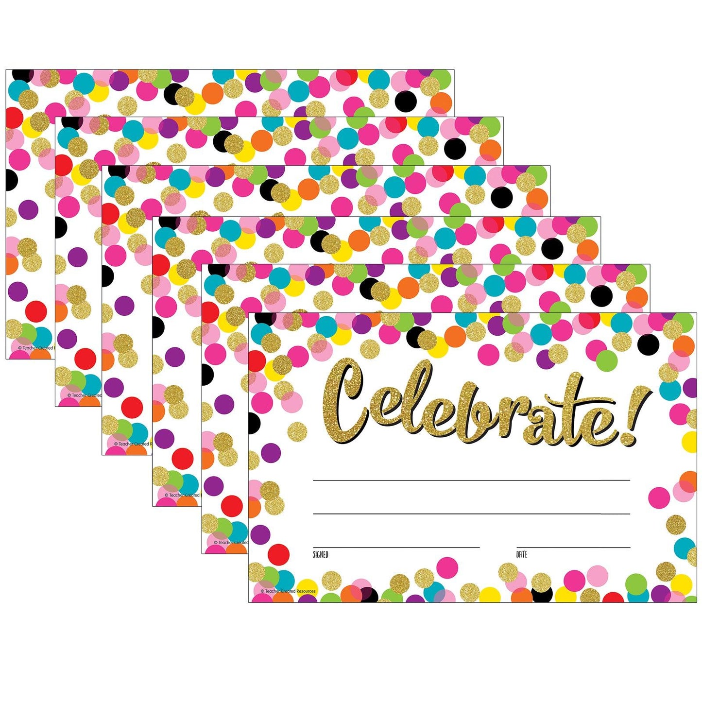 Confetti Celebrate! Awards, 25 Per Pack, 6 Packs - Loomini