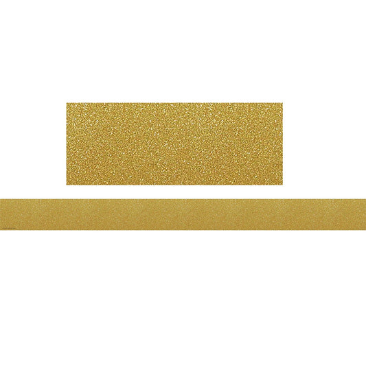Confetti Gold Straight Border Trim, 35 Feet Per Pack, 6 Packs - Loomini