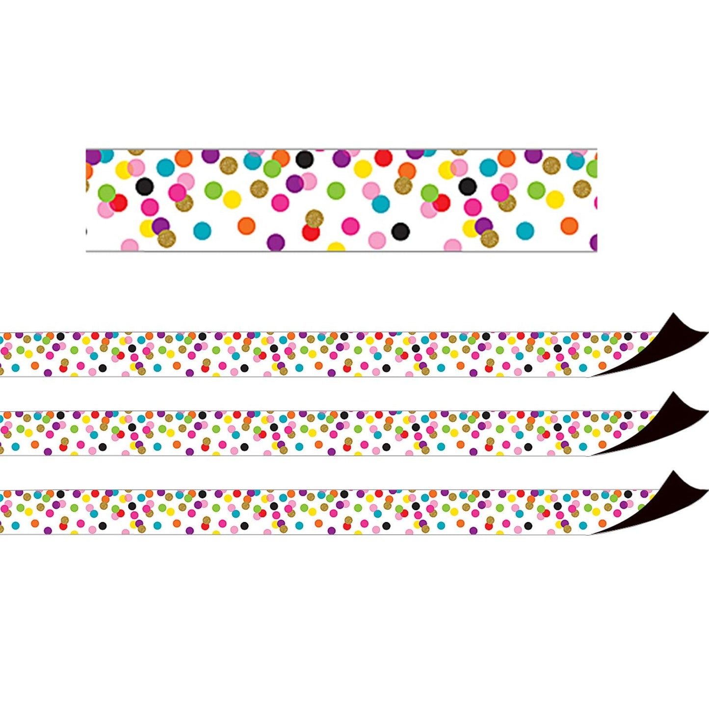 Confetti Magnetic Border, 24 Feet Per Pack, 3 Packs - Loomini